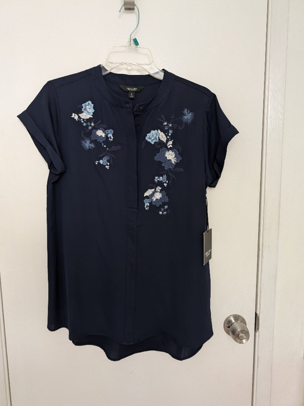 Simply Vera Vera Wang Navy Blue Blouse Women’s Size Medium